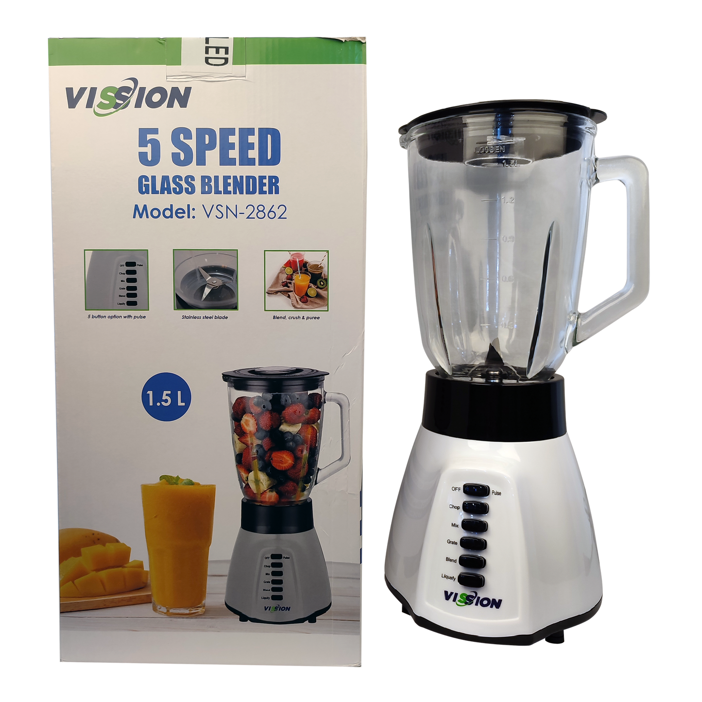 VSN-2861 5 Speed Glass Jar Blender